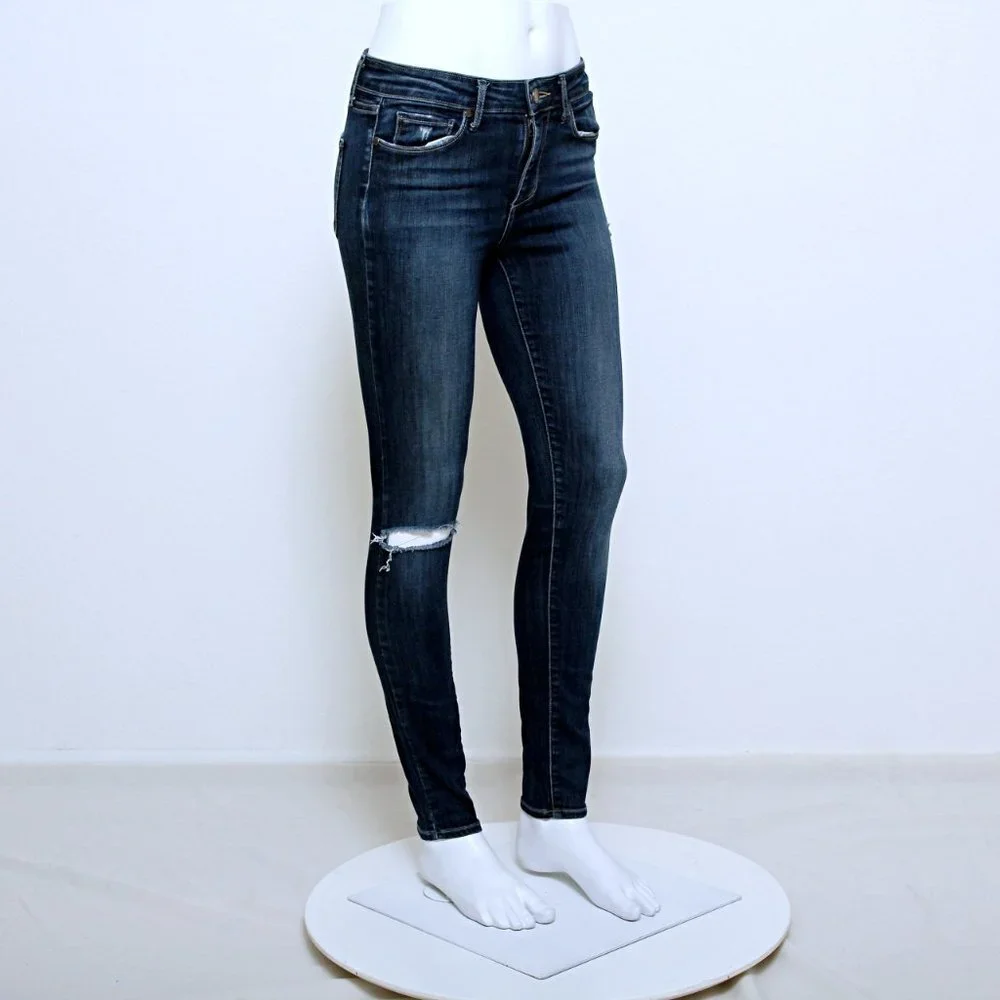 Paige Verdugo Mid Rise Distressed Skinny‎ Jeans